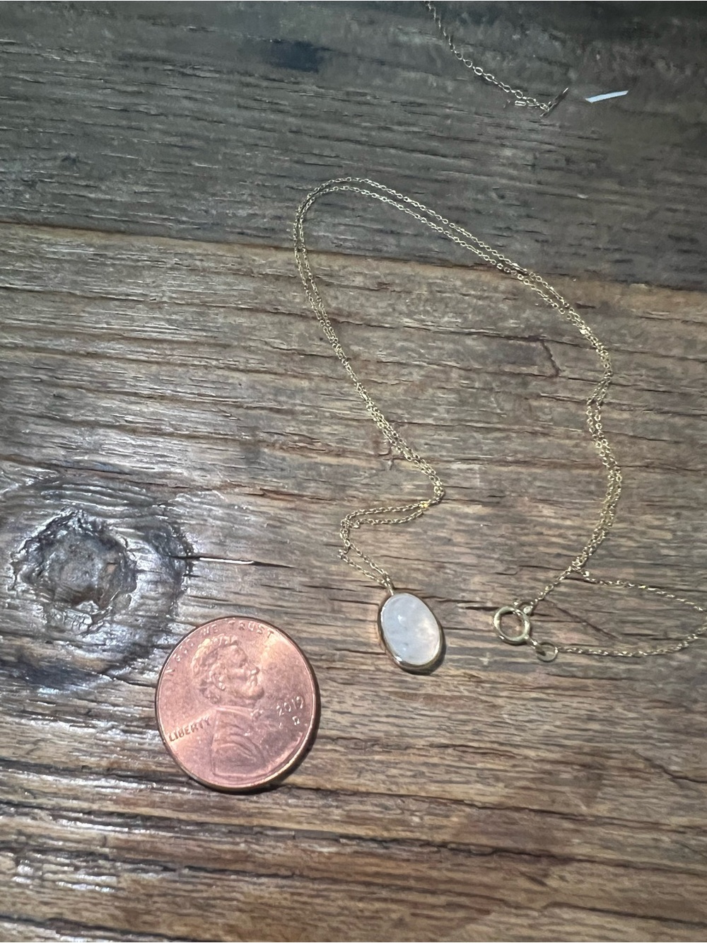 Catbird Sorcerer’s Pendant, 14k Moonstone Oval Pendant Necklace - 16 inch length - Picture 4 of 6